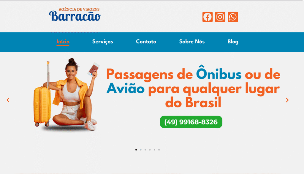 Modelo de site agencia de viagens